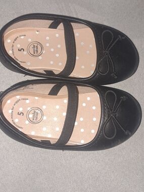 wonder nation Black Girls' Mary Jane Flats with Bow